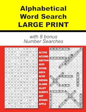 Alphabetical Word Search Large Print